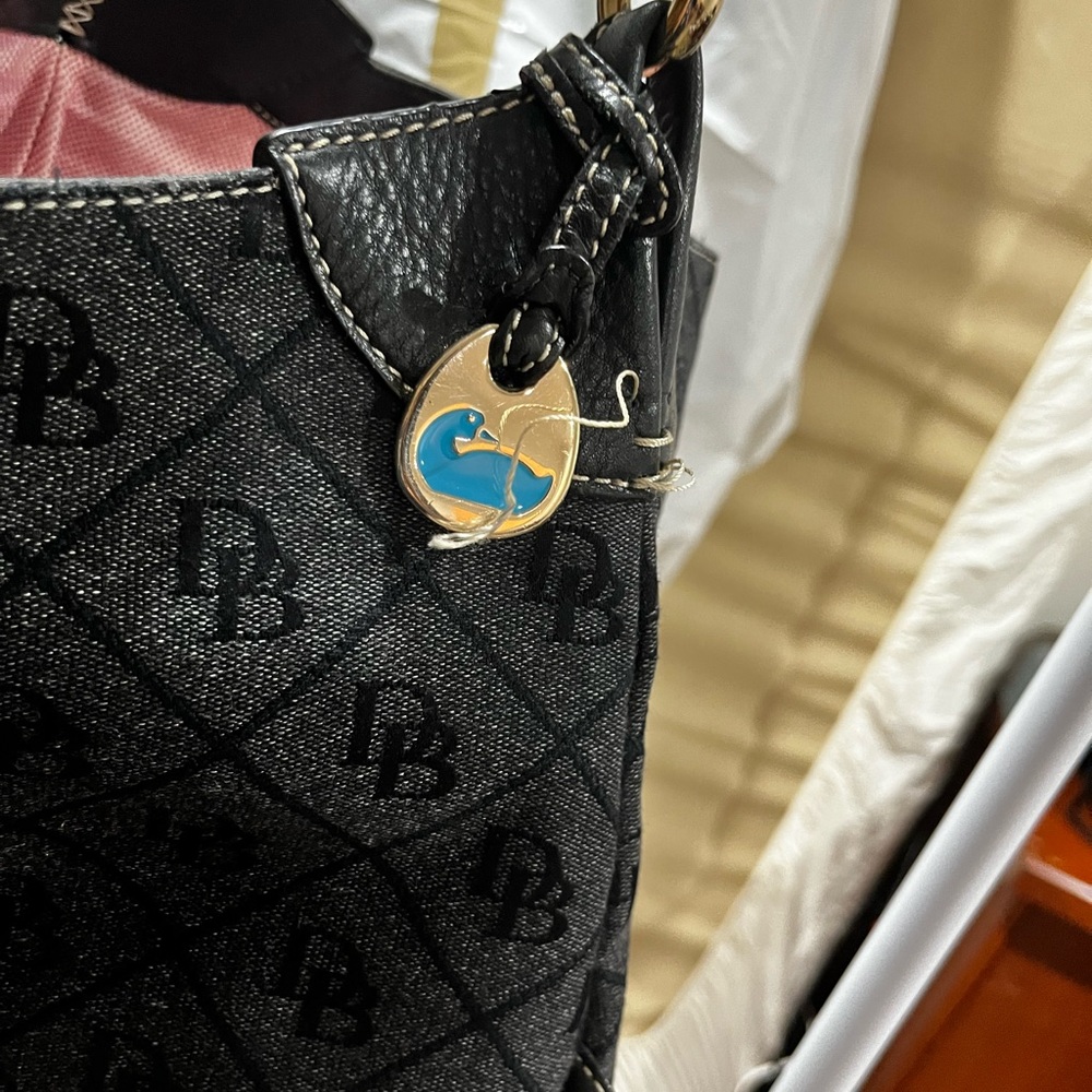 Dooney & Bourke Black Monogram DB Hobo Bag